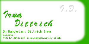 irma dittrich business card